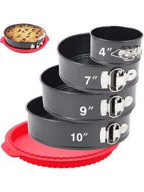 Non-Stick Springform Cheesecake Pan Set - 4 Sizes for Baking & Desserts